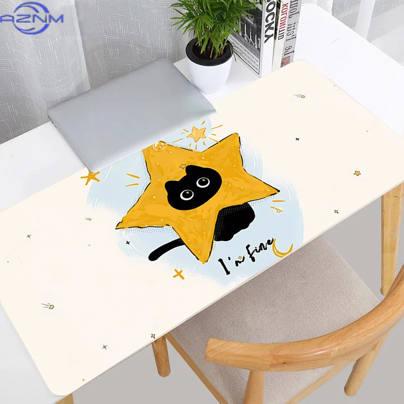 Healing anime Mouse Pad Cute Gamer Accessories kawaii Cat Computer Desk Mat Speed Gamer Extended Keyboard Pad Gaming Mouse Mat