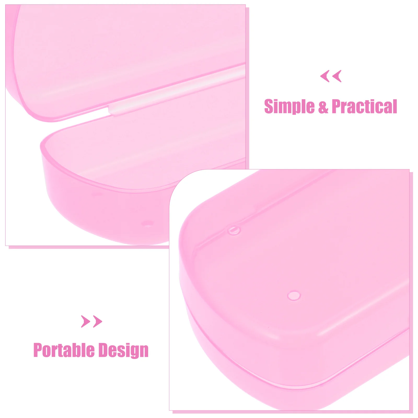 

3 Pcs Toothpaste Toothbrush Holder Portable Container Bracket Case for Traveling Pink Storage Cases