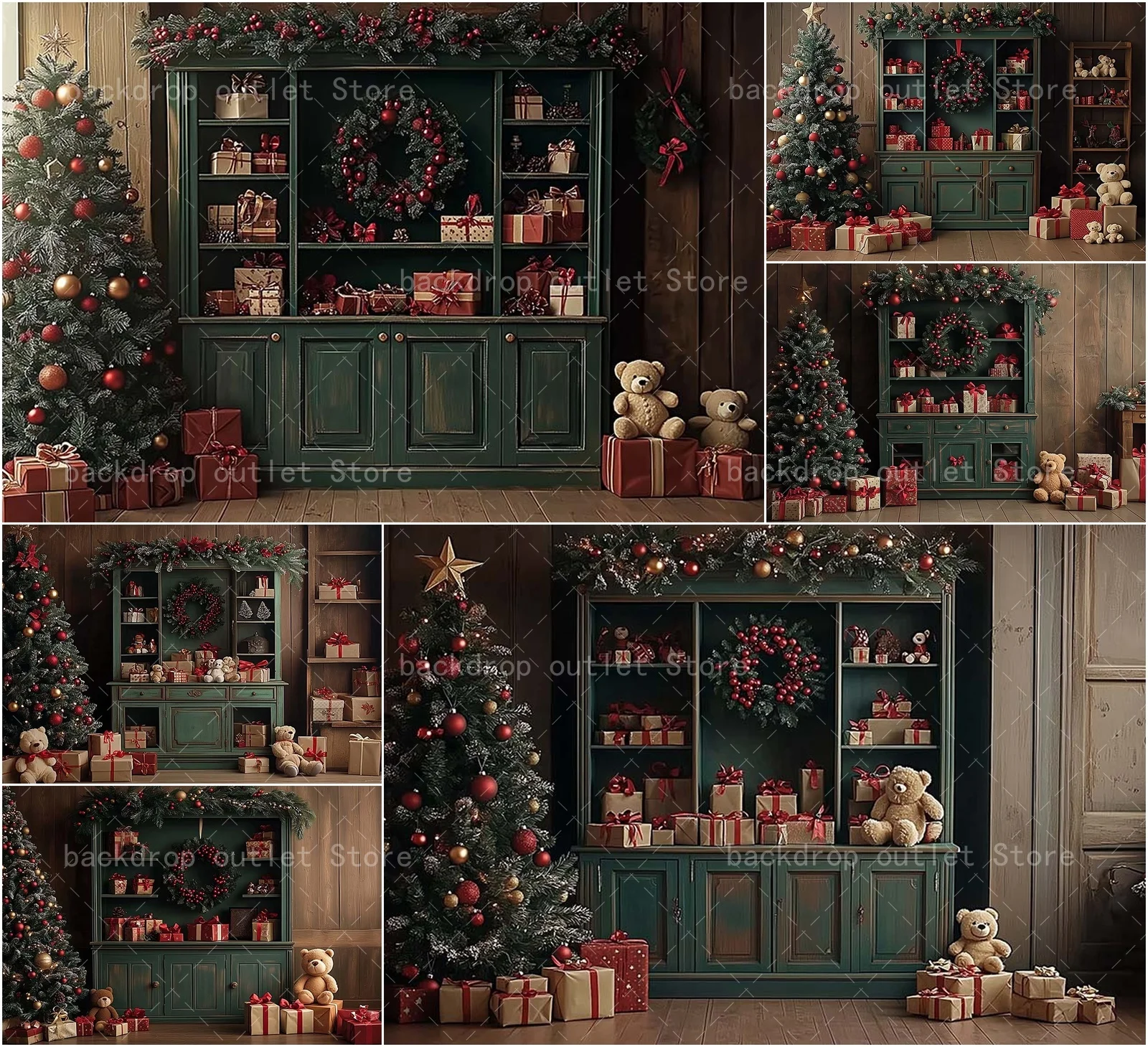Toys Background For Kids - Mehofond Christmas Photography Backdrops Vintage Green