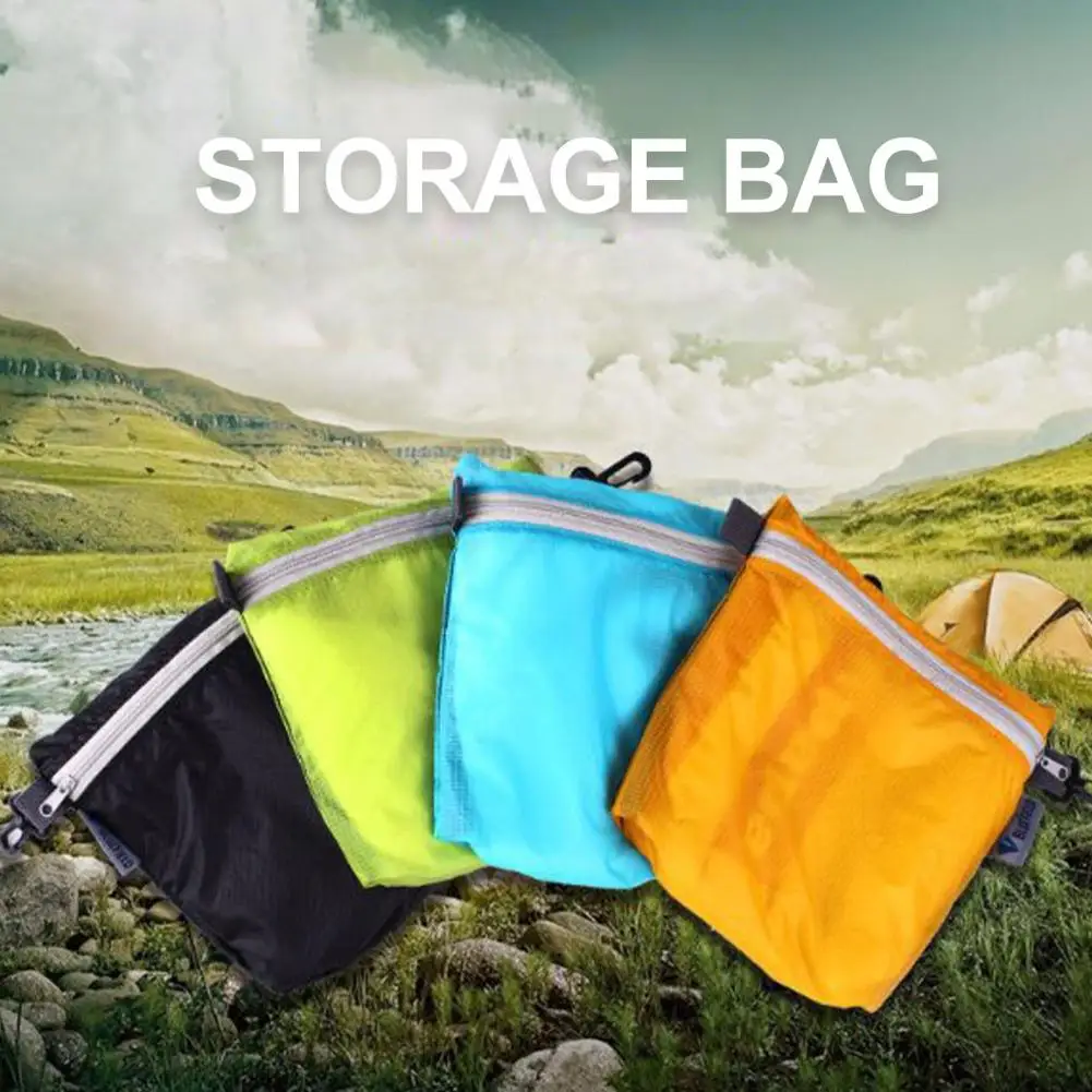 Waterproof Storage Bag Hanging Hook Smooth Zipper Nylon Multipurpose Space-saving Bag For Climbing Camping Hiking