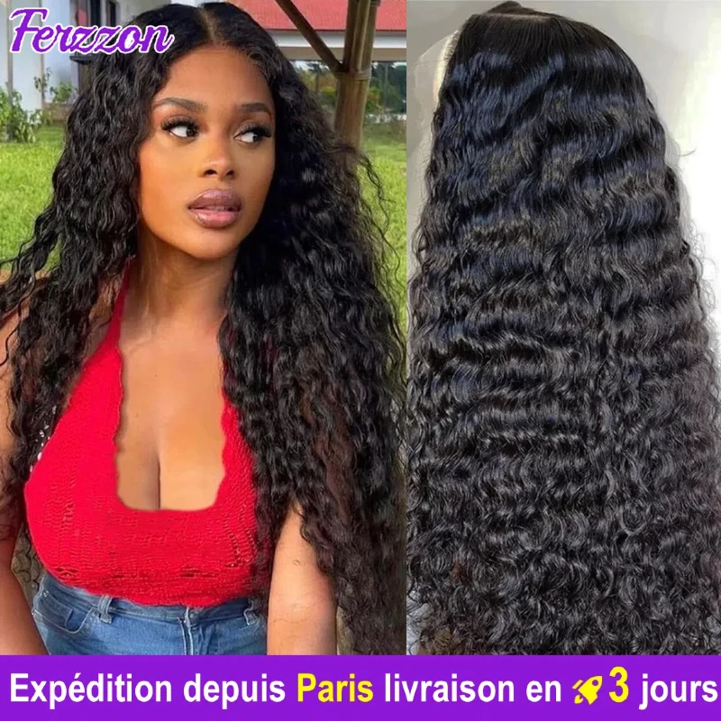 Brazilian Human Hair Wigs 13x4 13x6 Lace Front Wigs for Women Lace Front Wavy Pre Plucked 200% High Density 4x4 Deep Curly Human Hair 3 Days Delivery France