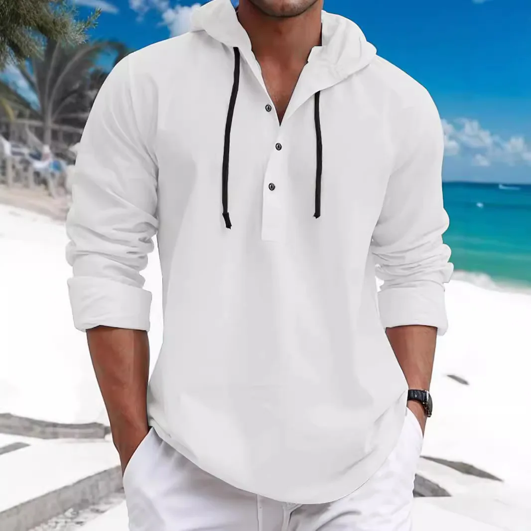 

2026 Men's Hoodie Summer Fashion Solid Thin Sweatshirt Men Casual Coat DF29
