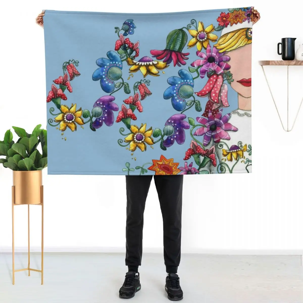 

I Love the Flower Girl (Blue) Throw Blanket Cozy Warm Blanket for Bed Room Decor