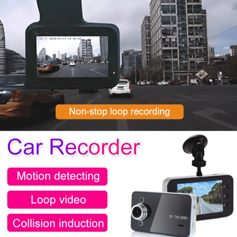 k6000 Puqing car front single record 150 ° wide-angle car driving recorder car 1080p HD front windshield suction cup model