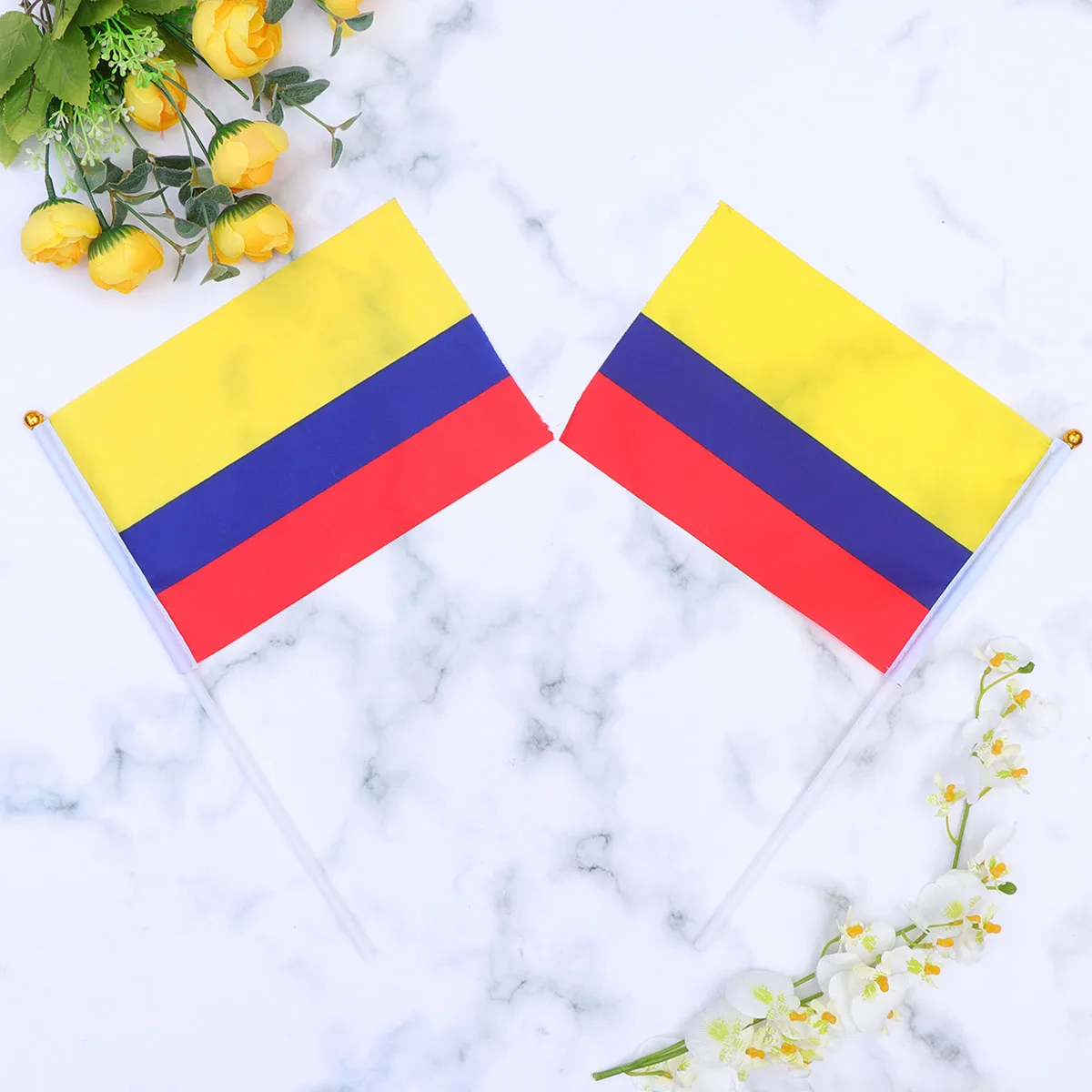 

100 PCS Hand Waving Flag Football Flags Held Stick Gift Sports of Country Mini