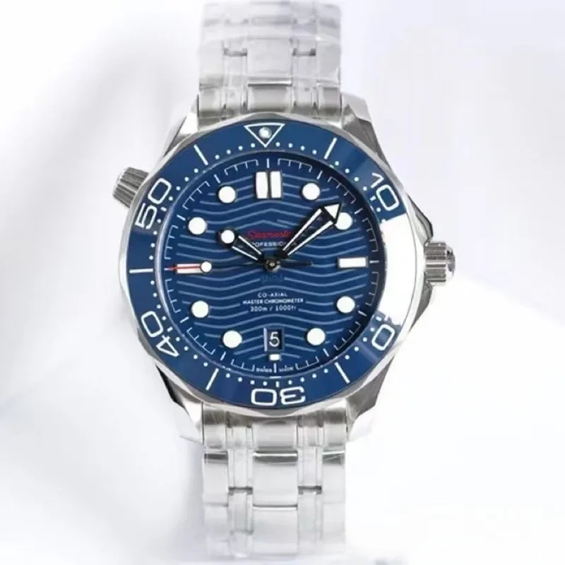 Copycat Omega Series 8800 Movement Seagull 300 Automatic Mechanical Diving Night Glow Watch Business Style Clasp None