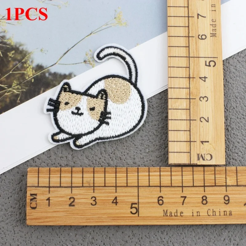 

Милый кот, семейная тканевая наклейка с вышивкой, гладильная нашивка, наклейка, компьютерная вышивка, этикетка, мультяшный цветок, кошка, вышивка, наклейка