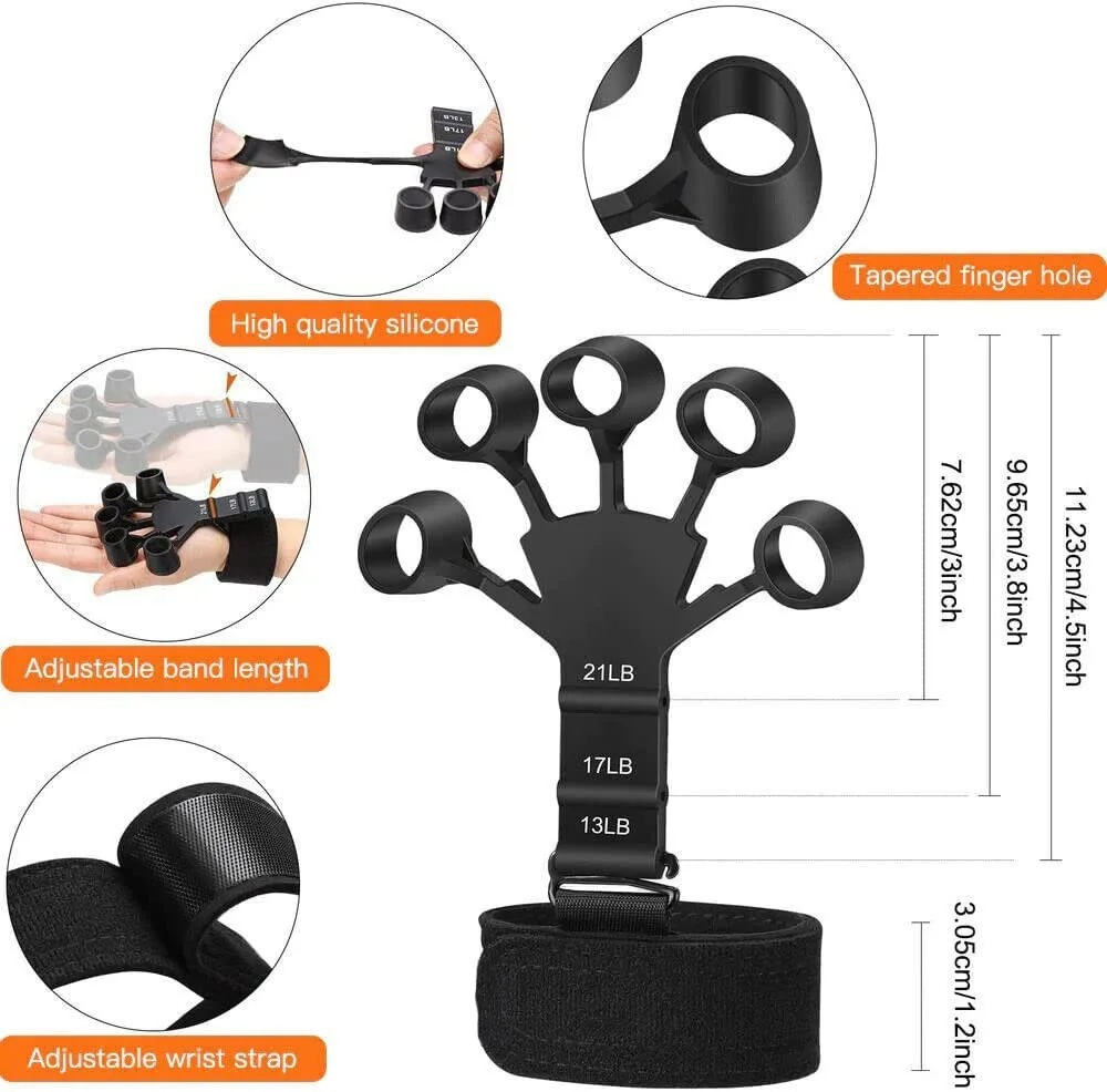 5 Finger Hollow Silicone Wrist Tensor Finger Exercise Trainer