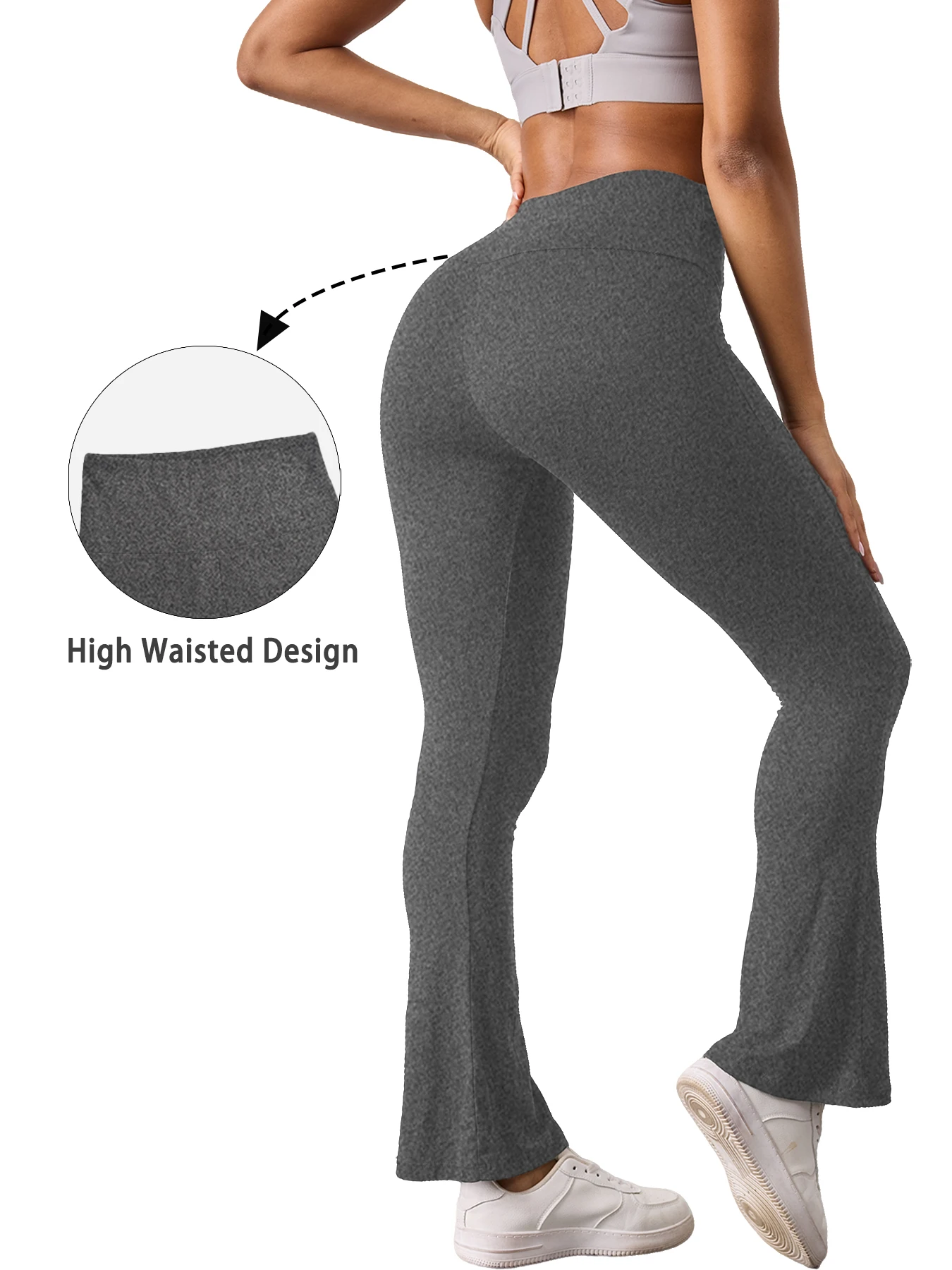 Women's Super Soft Flare Pants High Waisted Tummy Control Workout Yoga Push Up Gym Fitness Long Leggings Bell Bottoms