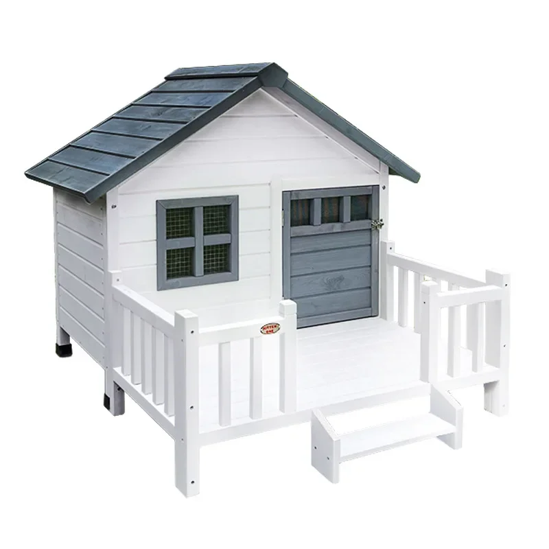 

Cat Villa Wooden Kennel Outdoor Rainproof Dog House Cold Proof Dog Shed Courtyard Dog Outdoor House Cage