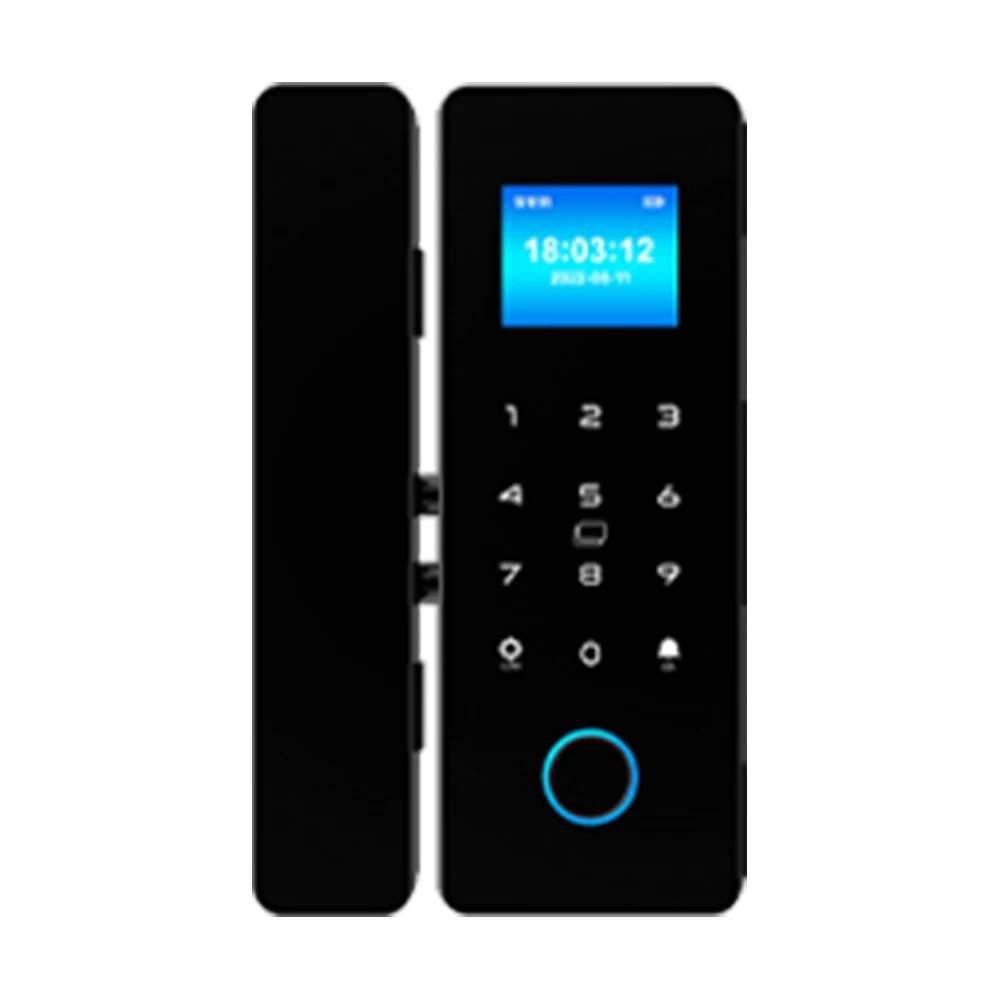 Glass door fingerprint lock Office single/double door password lock card remote control electronic access control