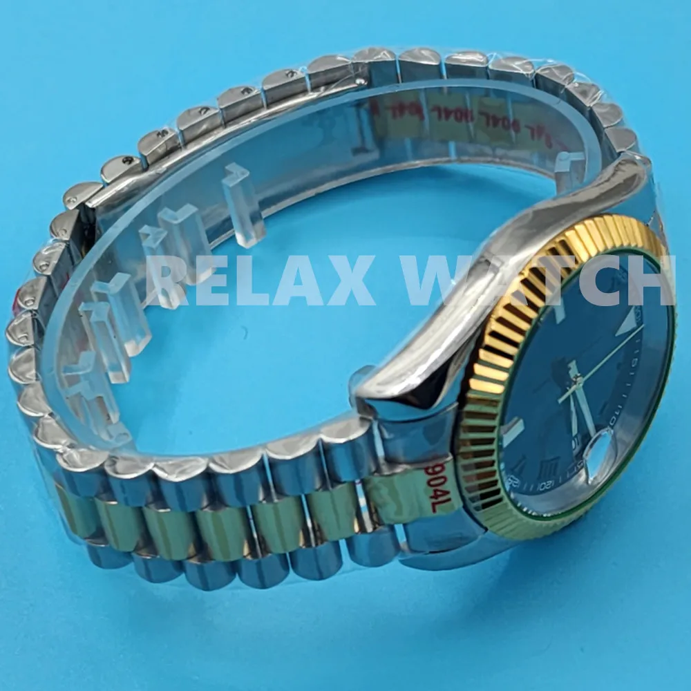 36MM 39MM Sapphire Glass PVD Yellow Gold Bezel Stainless Steel Watch Japanese NH35 Automatic Mechanical Movement