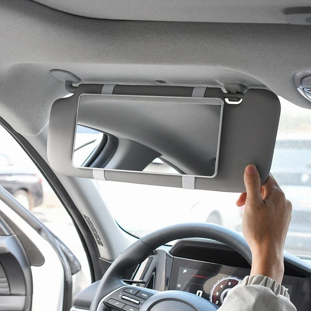 Adjustable Elastic Strap Car Makeup Mirror for Sun Visor with Clear Reflective Suitable for Makeup and Personal Care
