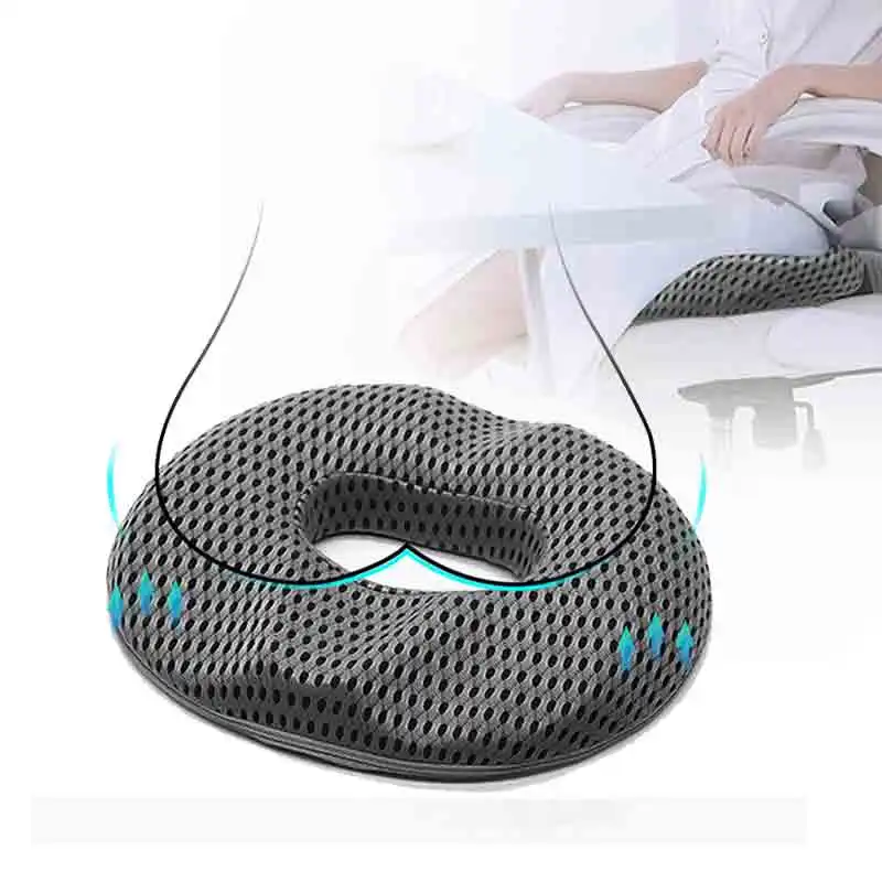 Donut Seat Cushion Pain Relief Memory Foam Chair Pillow Anti Hemorrhoid Car Office Seat Cushion Massage Tailbone Pillows