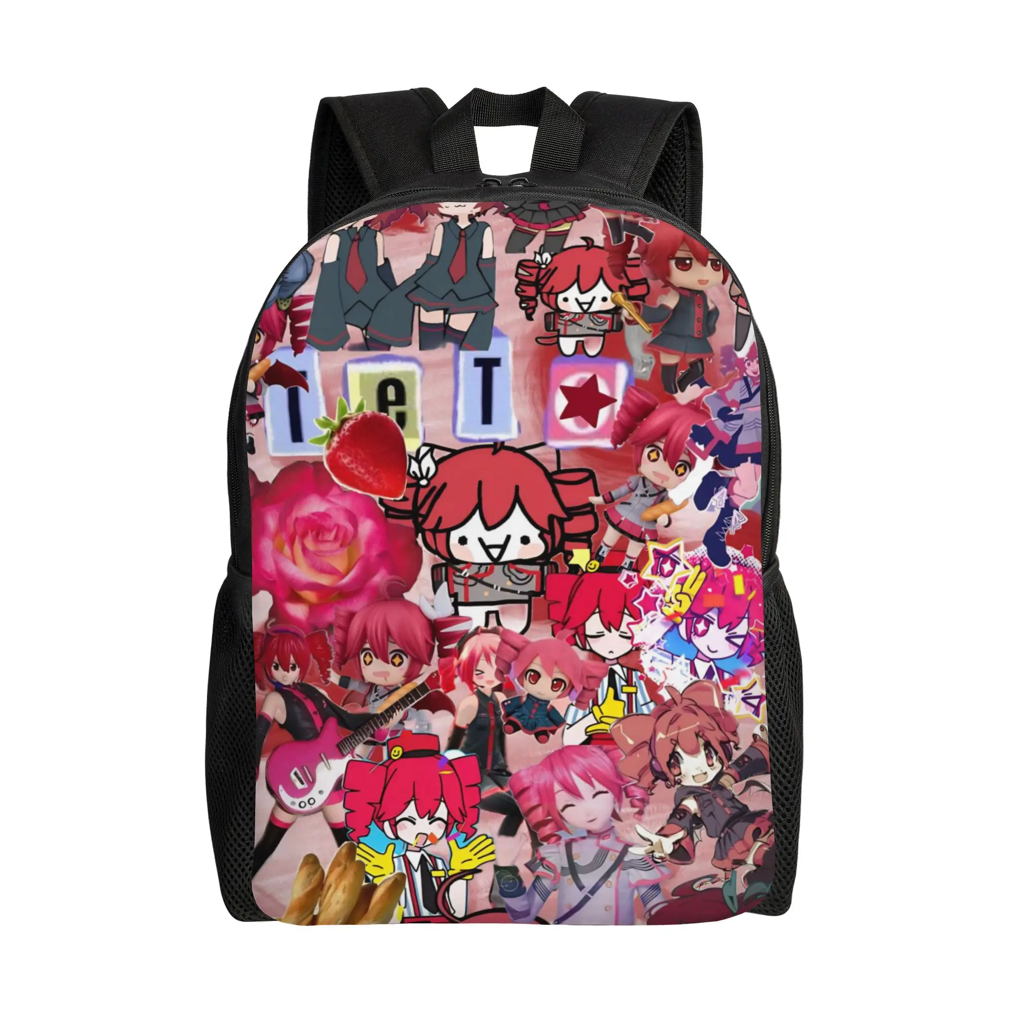 Рюкзак Pearto Poteto Anime Kasane Teto Virtual Singer, женский и мужской, из полиэстера, для кемпинга, с принтом, школьный ранец