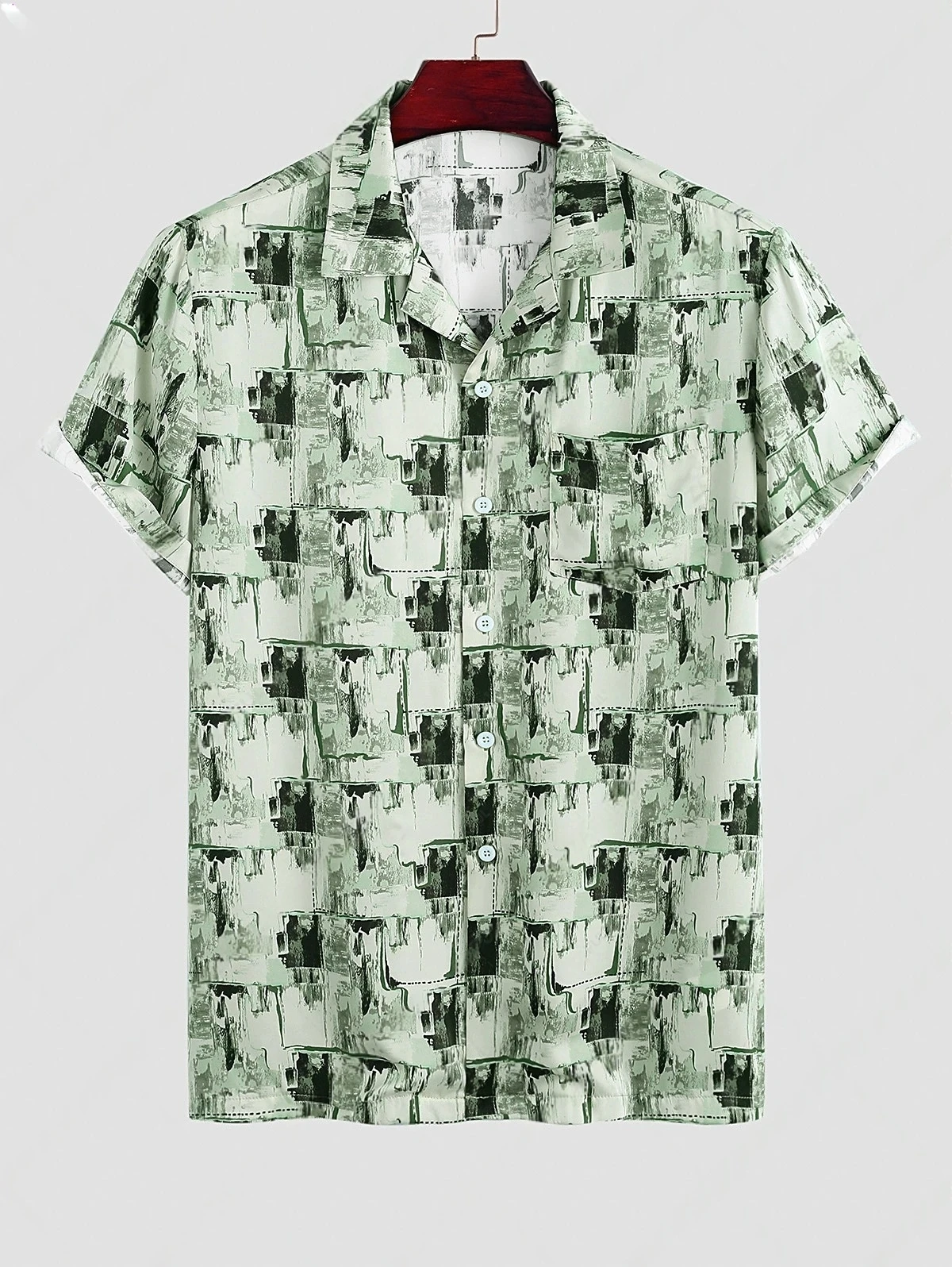 Hawaiian Mens Shirts Tropical Plant Leaves Flower 3D Printed Tops Short Sleeve Button Beach Shirt Summer Comfortable Men's Shirt