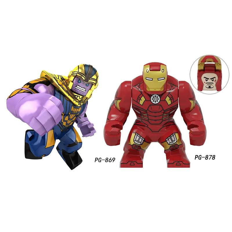 Marvel Mini bonecas de bloco de construção, figura Anime, super-herói DIY, brinquedo de bloco de construção montado, presente infantil, 2 peças