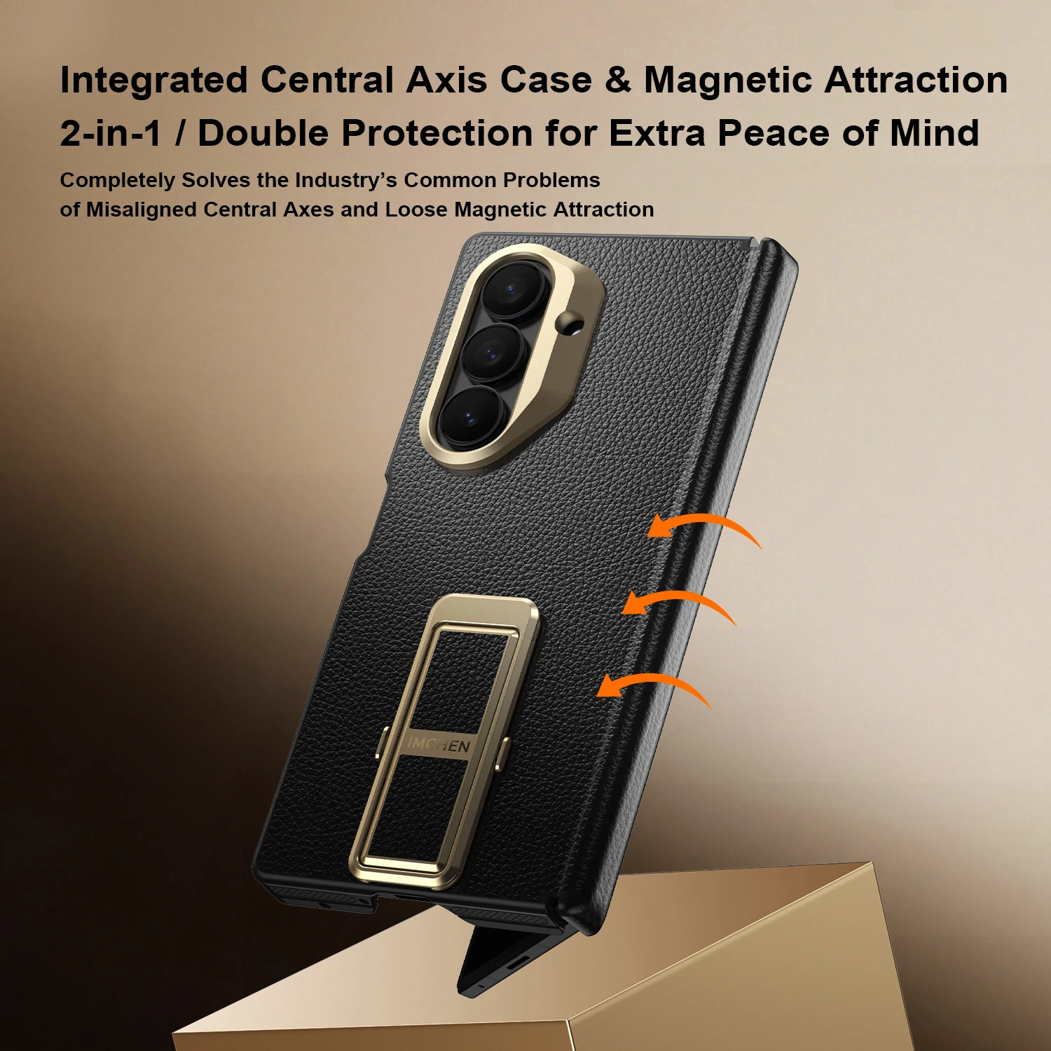 2026 جديد المفصلي حماية بو الجلود القضية لسامسونج غالاكسي Z Fold7 تصفيح حامل الزجاج الأمامي الشاشة غطاء لسامسونج القضية #4