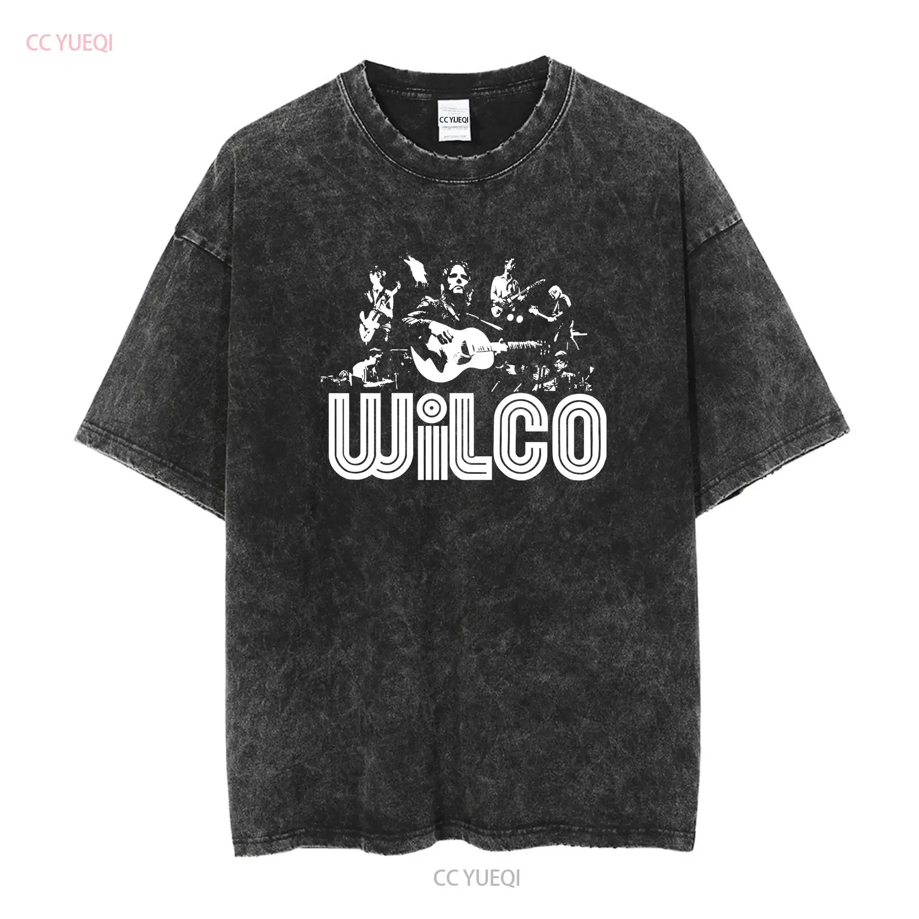 Wilco Band black member Album T Shirt men S To 4XL ZC1366 vintage Washed Casual designer clothes graphic Stretched Slightly