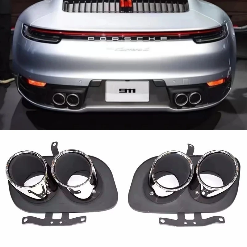 

Modified Stainless Steel Exhaust Pipe for Porsche 911 20-23 Models Sport Black Titanium Tail Throat 4-Out 992