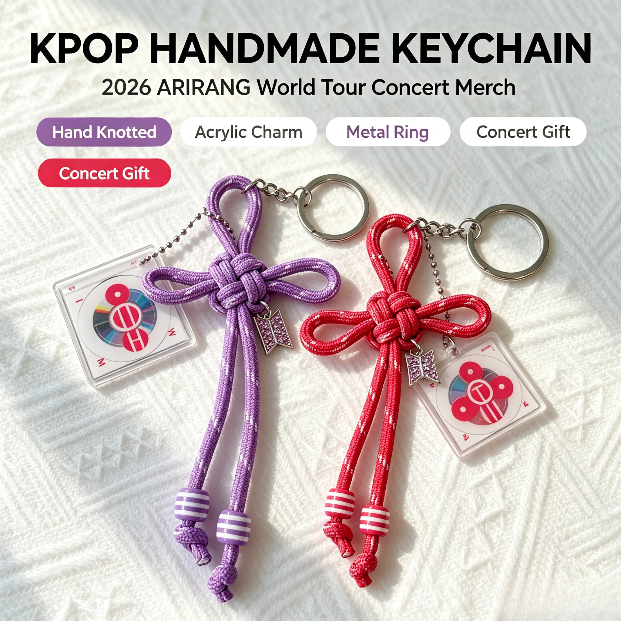 Men Keychain Accessories - سلسلة مفاتيح مجدولة يدويًا بتصميم حبل