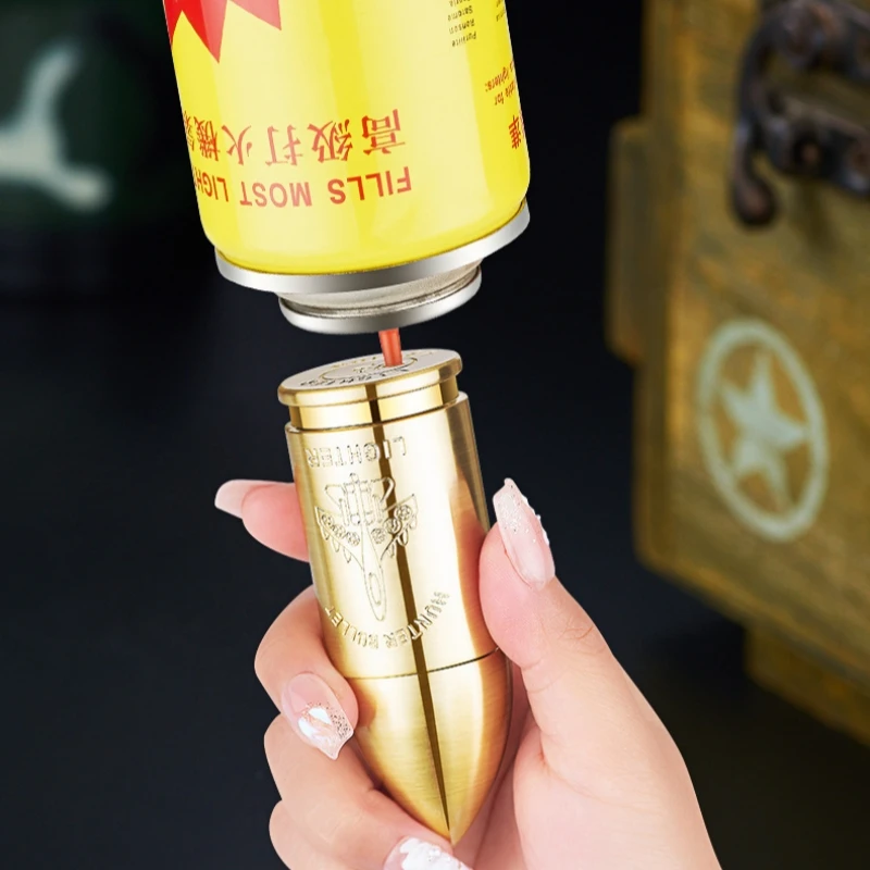 Metal Creative Bullet Sculpture Windproof Double Jet Flame Gas Torch Lighter Decoration Collection Cigar Lighters Gifts For Men