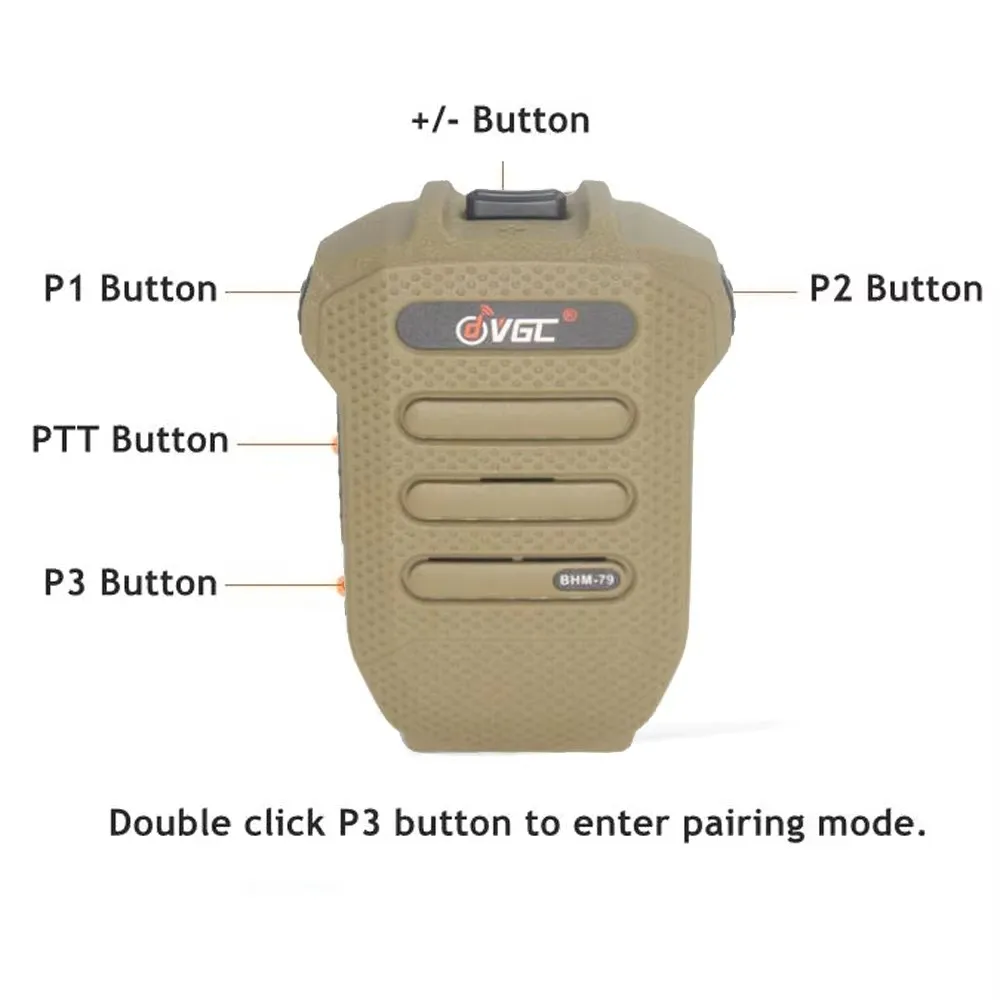 New BHM-79 Radio Wireless Microphone Lightweight for VR-N7500 VR-N75 VR-N76 VR-N65 Walkie Talkie