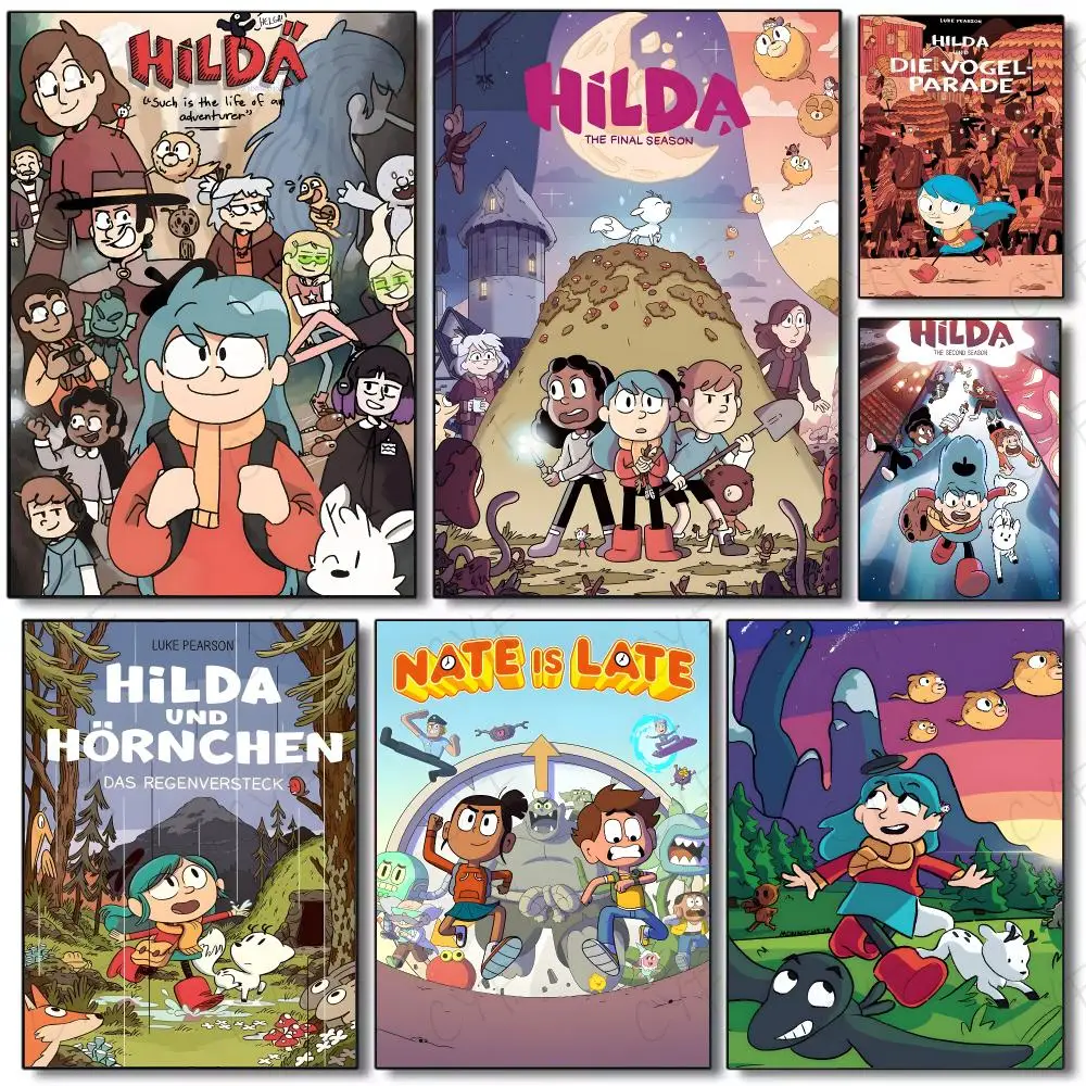 H-Hilda Adventure Anime Poster Painting Wall Art Mural for Living Room Home Decor and Gifts