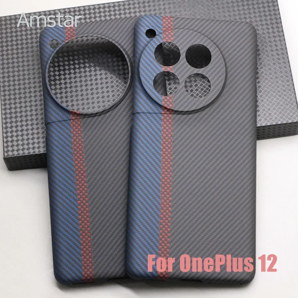 

Amstar Pure Carbon Fiber Phone Case for OnePlus 12 Aramid Fiber 600D Ultra-thin Anti-drop Business OnePlus 12 Phone Cover