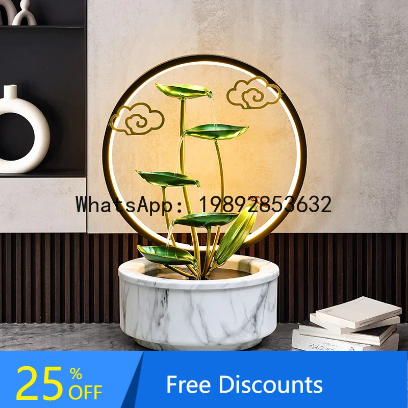 CZ  Feature Flowing Water Wealth Circulation Metal Ornament Decoration Living Room Entrance Landscape Wealth Opening Gift