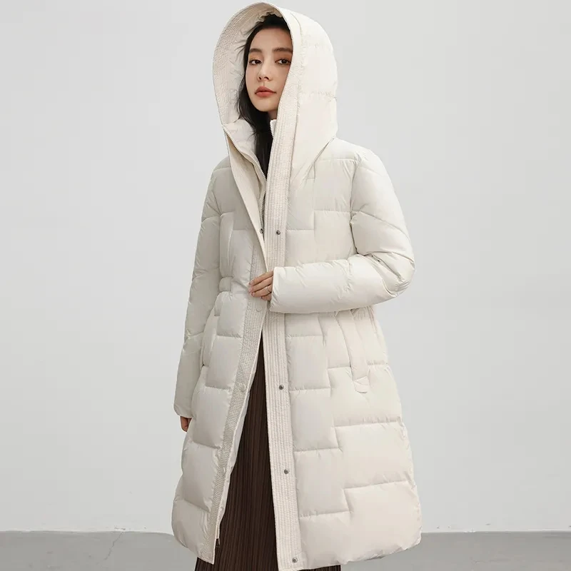 Winter Long Coat Women\'s 2024 Fashion New Thicken Cotton padded Warm Snow Outerwear Loose Female Windproof Hooded Jacket Parkas