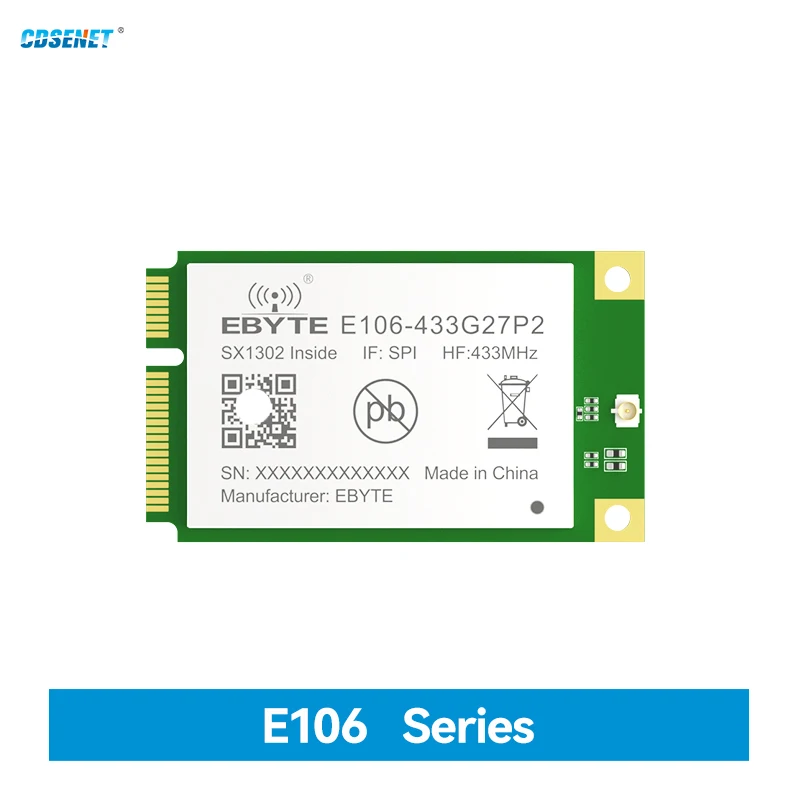 SX1302 433MHz LoRaWan Gateway Module CDSENT E106-470G27P2 27dBm Long Distance 5km Wireless Transceiver Module SPI