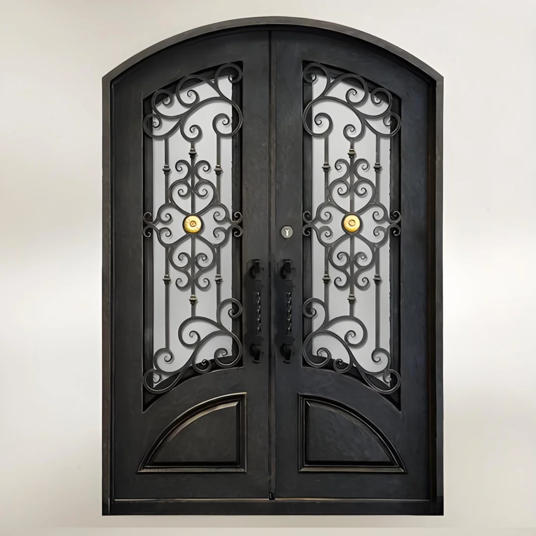 Front Door Glass Wrought Iron Door Design