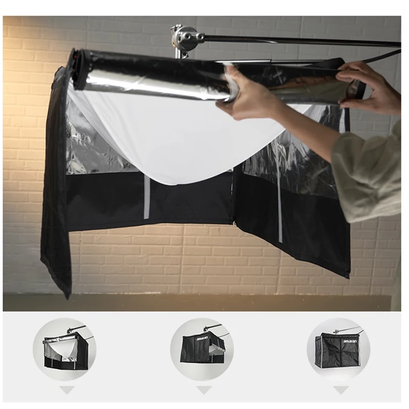 

Aputure amaran Lantern for F21/F22 Flexible Light Cloth Lamp for Shoot Live Broadcast Softbox with Grid