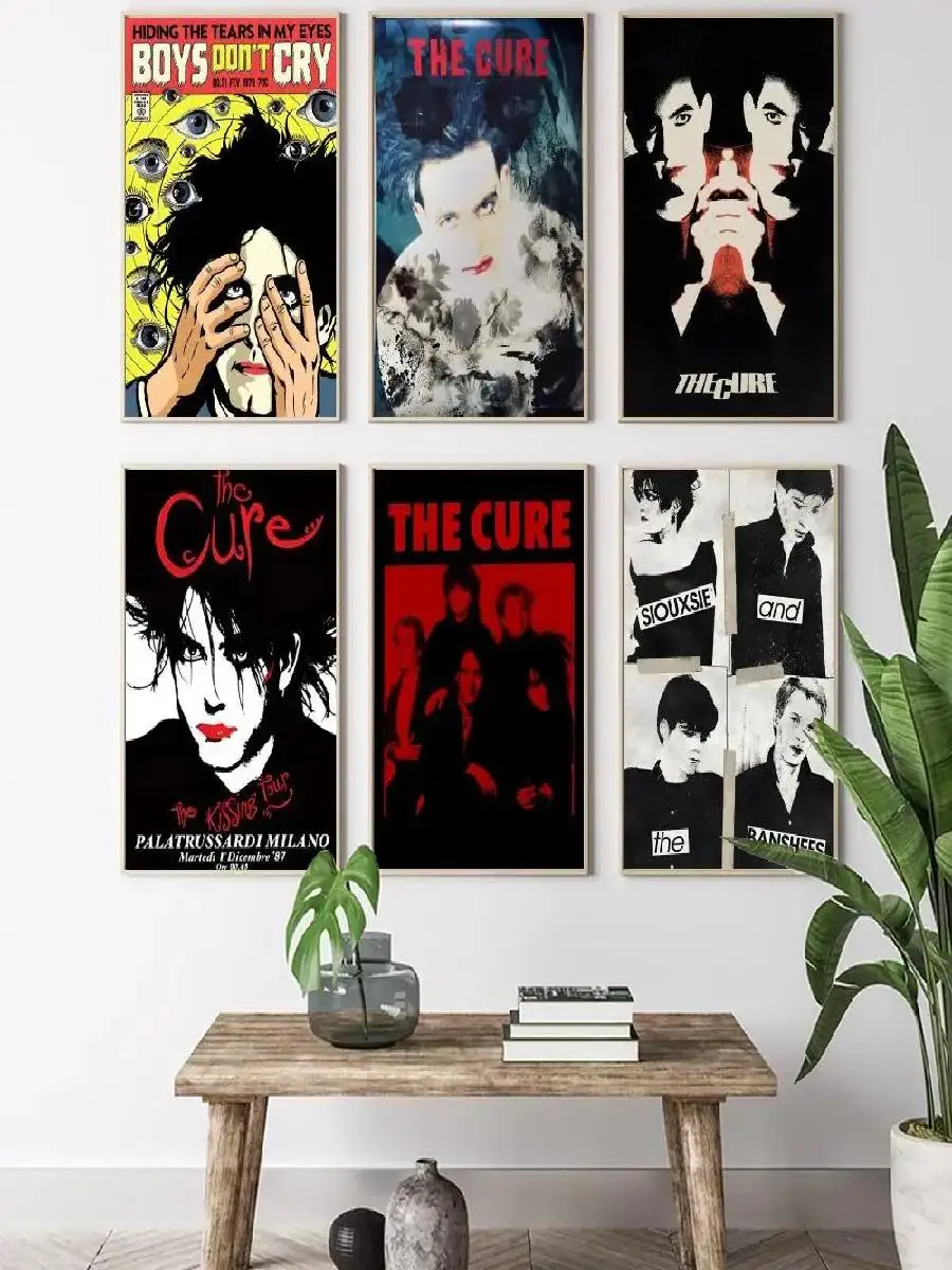 Vintage The Cure Rock Painting Calligraphy HD Canvas Poster for Living Room Bedroom Bar Aesthetic Wall Art Decor