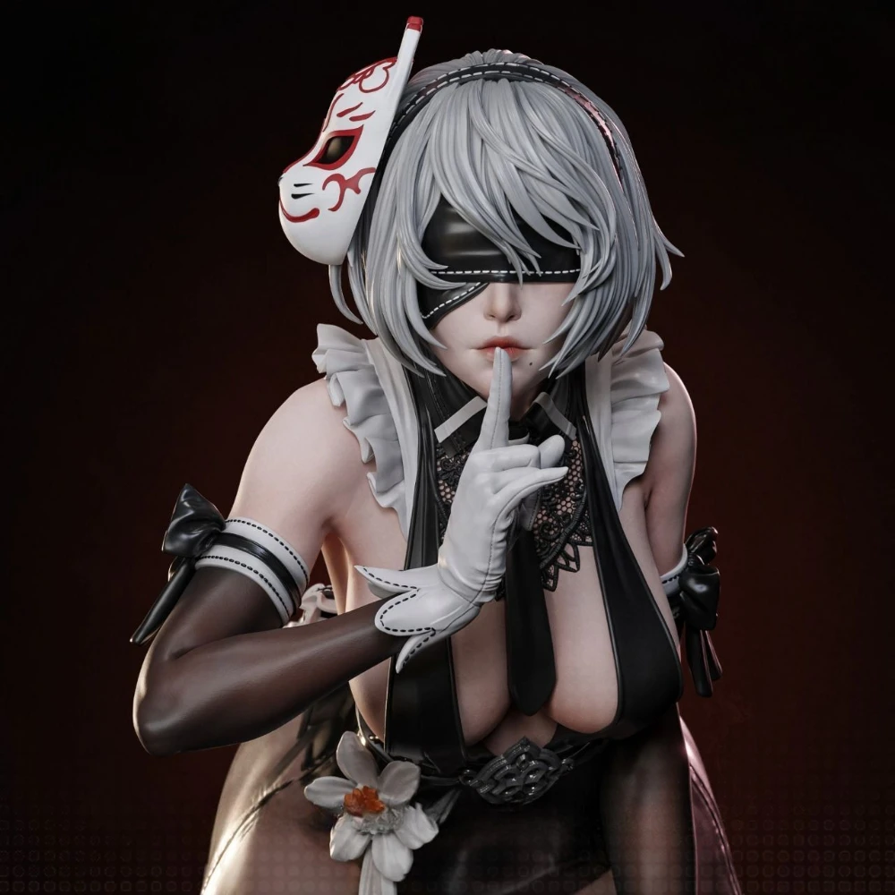 1PC Maid B2 High-precision Resin GK Unpainted Printed Model Kit 3D Printed DIY Coloring Self-assembly Models