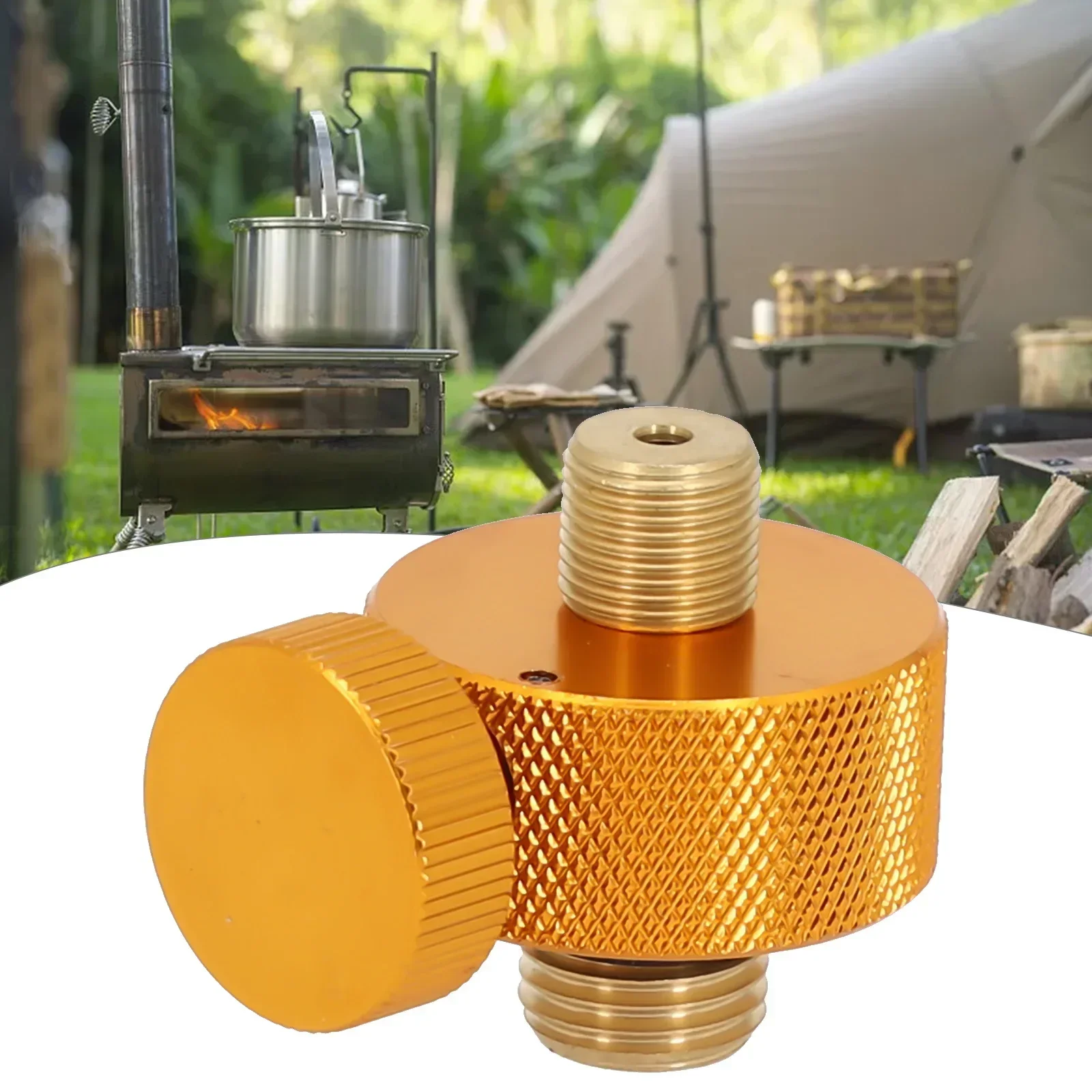 

Stove Head Adapter Camping Copper+Aluminum Alloy Golden Liquefied Gas Cylinder 2022 New Camping Stove Accessories