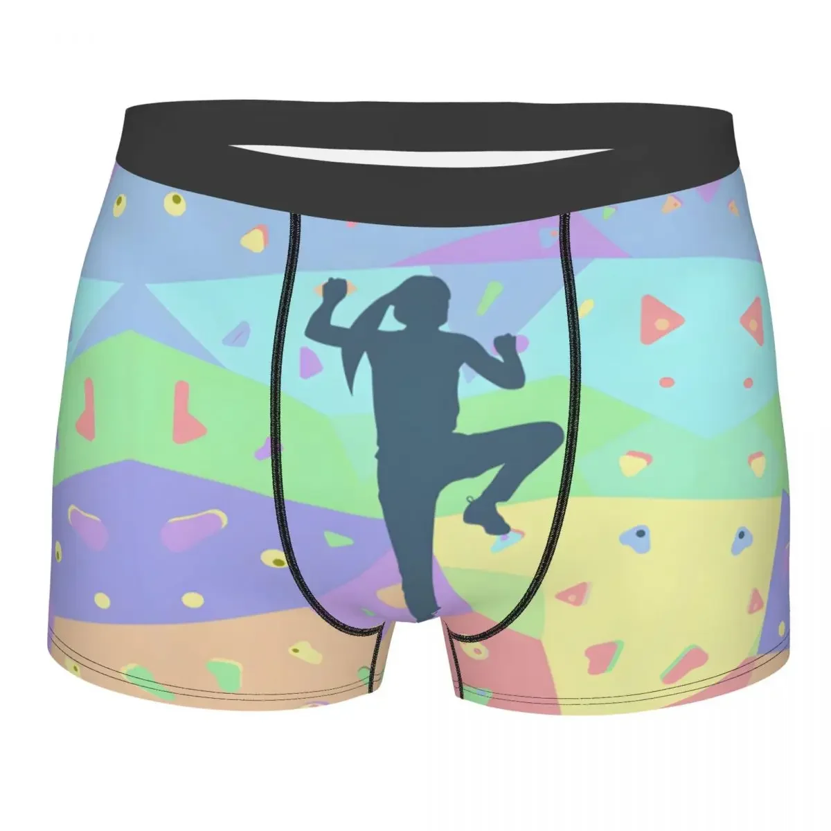 Bouldern Kletterwand Boxershorts für Homme sexy 3D gedruckt Kletterer Geschenk Unterwäsche Höschen Slips Stretch Unterhose