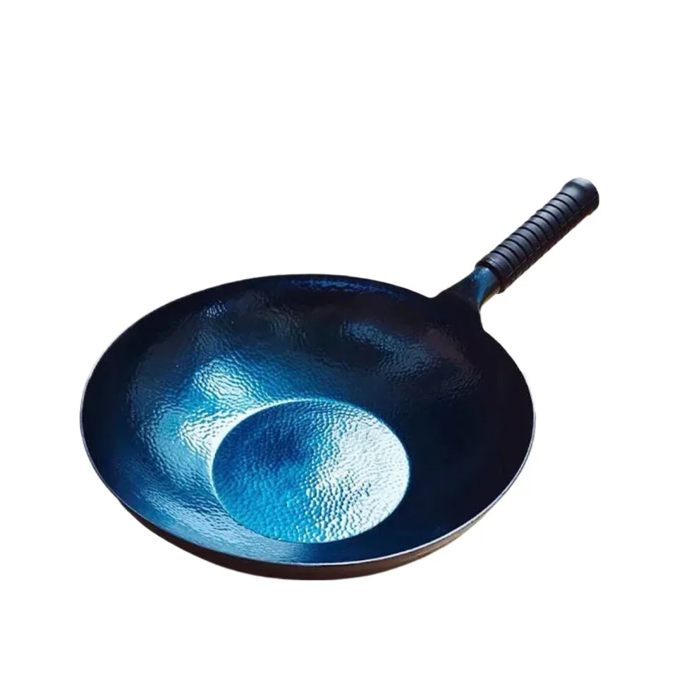 

Iron Wok Pan,Chinese Traditional Hammered Iron Woks,2mm Thickness Blue Seasoned Pot,Uncoated Kitchen Cookware,Frying Pan