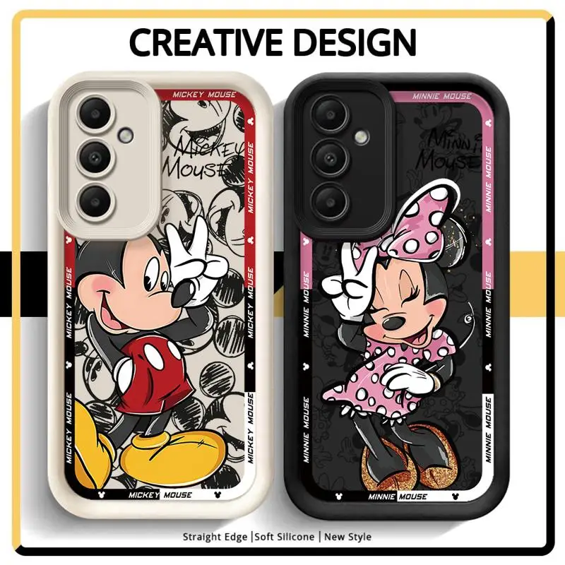 ディズニーミッキーとミニーマウスのかわいい電話ケース、Samsung Galaxy a21s、a04、a31、a04s、a20s、a71、a03、a50、a10s、a51、a05s、a20用のソフトカバー