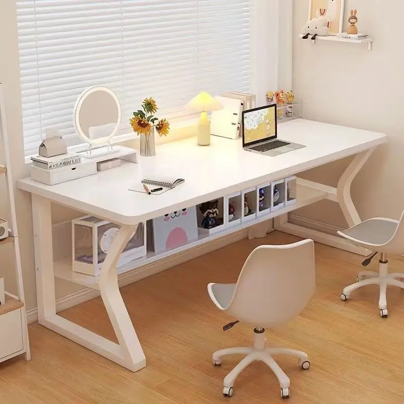 Computer desk Desktop simple home bedroom Study table Steel frame simple rectangular desk