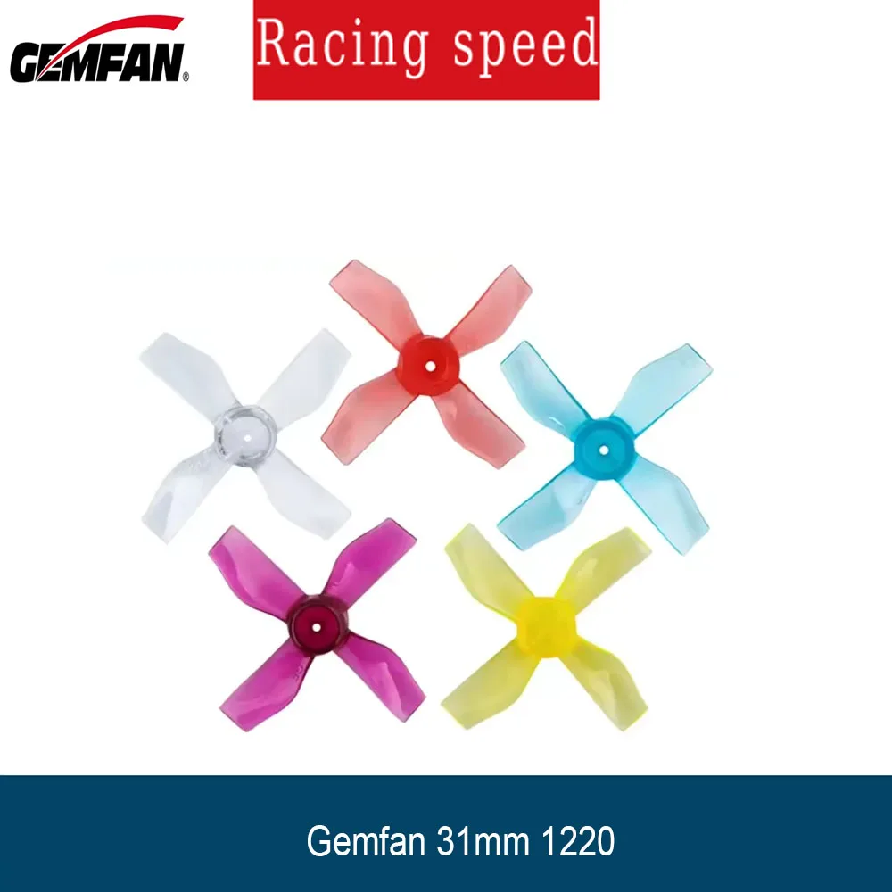 

Gemfan 31mm 1220 0.8mm/1mm Hole 4-blade Propeller PC CW CCW Props For 0703-1103 Electric Motors FPV Micro Drone