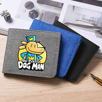 Dog Man Short Wallets Cartoon Nylon Wallet Portable Fashion Anime Character Card Holder Coin Purse Purses Children Birthday Gift