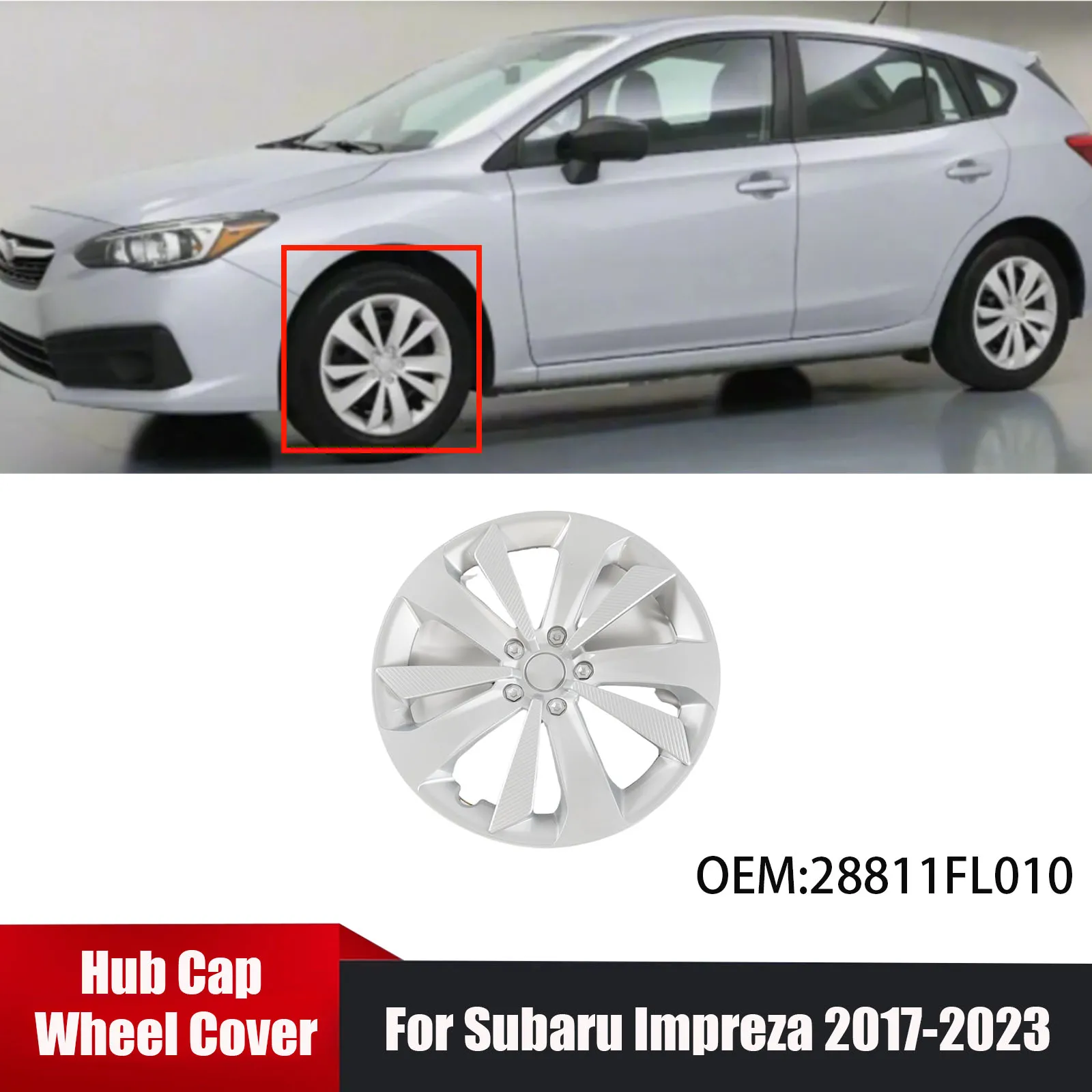 

For Subaru Impreza 2017 2018-2022 2023 A Set of Car Hub Cap Wheel Cover Body Kit Auto Accessories Silver OEM 28811FL010