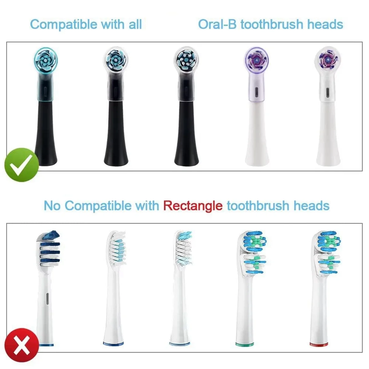 6 Pack Toothbrush Heads Dustproof Cover Compatible for Oral B, Fits for Oral-B IO Series, Convenient Travel, Grey