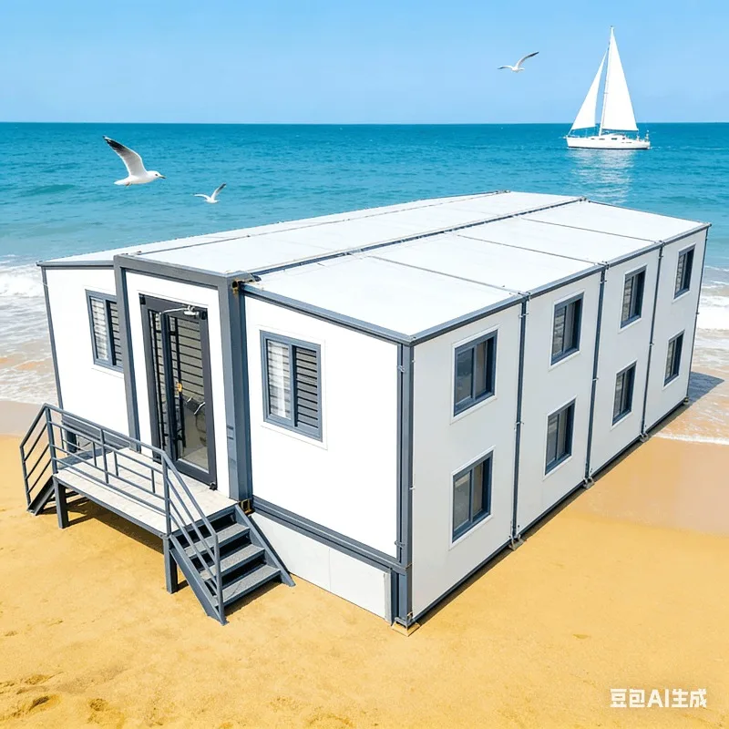 20ft 30ft 40ft Customized Expandable Prefabricated House Folding Container House Galvanized Steel Frame Sandwich Panel