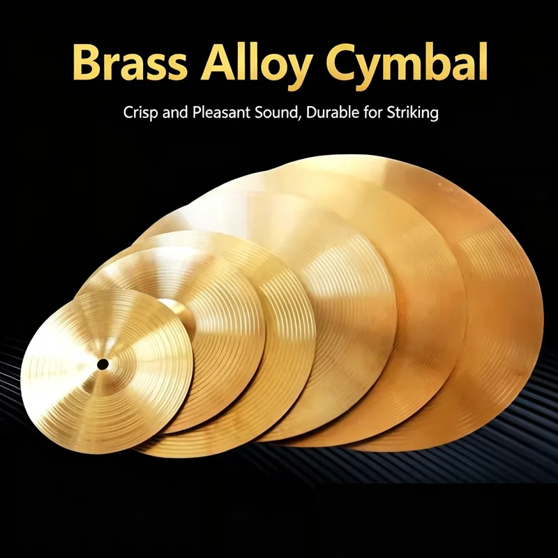 Professional 6/8/10/12/12/12/18/20 Inch Brass Alloy Crash Ride Hi-Hat Cymbal for Drum Percussion Players Beginners