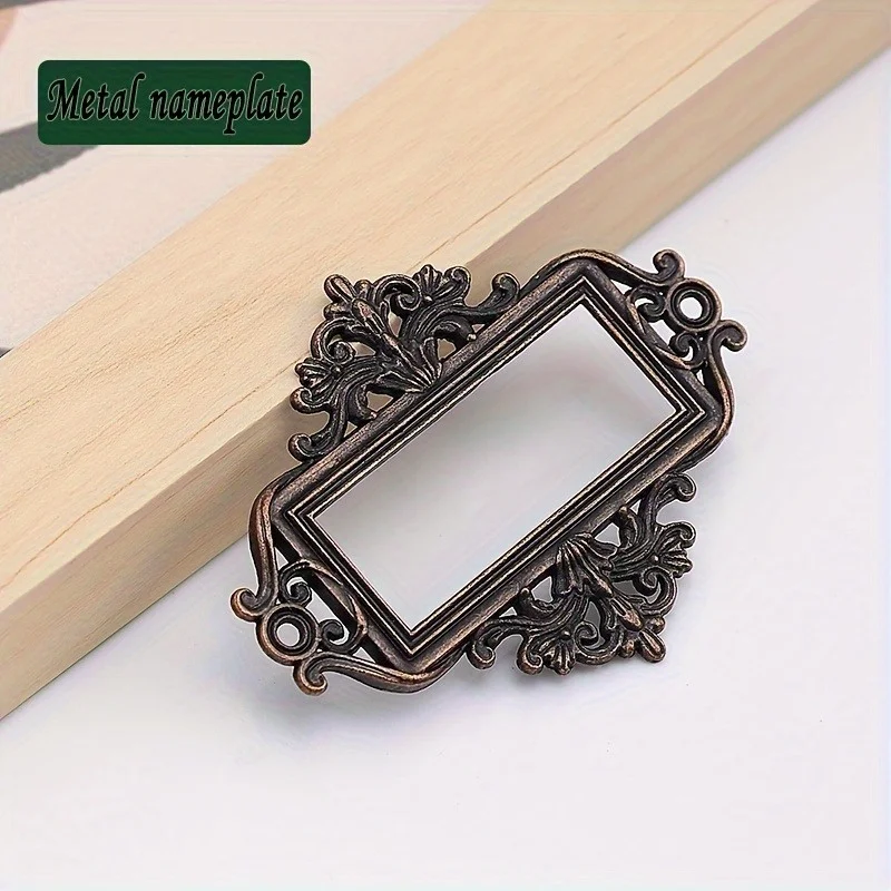 Vintage Lace Business Card Frame Zinc Alloy Card Slot Label Card Drawer Identification Card Frame Vintage Label Card
