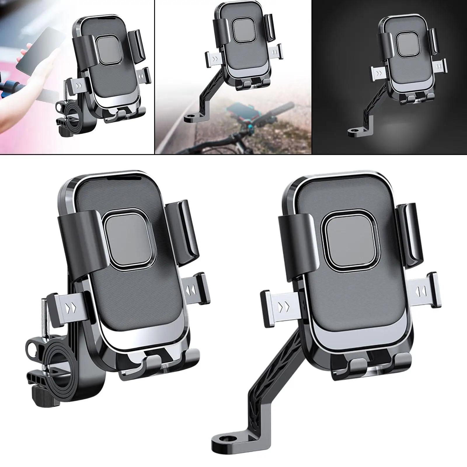 Generic Motorcycle Phone Mount 360 Rotatable Navigation Bracket Scooter Phone Clip for Bicycle Riding Motorbike Scooter Cycling image 4