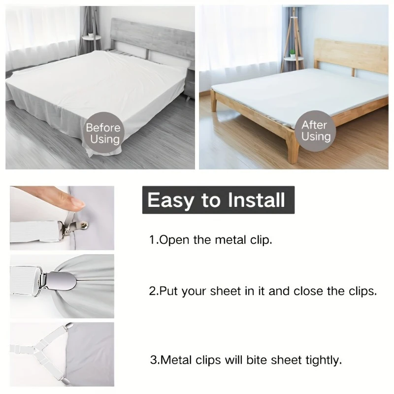 4 قطعة أسود/أبيض RV غطاء سرير أصحاب مثلث غطاء سرير أصحاب قابل للتعديل غطاء سرير بطانية حامل للقوافل RV اكسسوارات